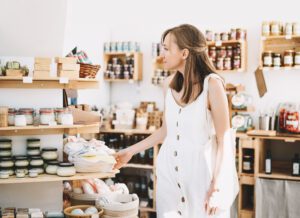 woman shopping for skincare products